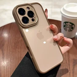 Desert Titanium Gold Transparent Metal Lens for iPhone 16 Pro Max Plus Case Anti Drop Protective Cover Bumper