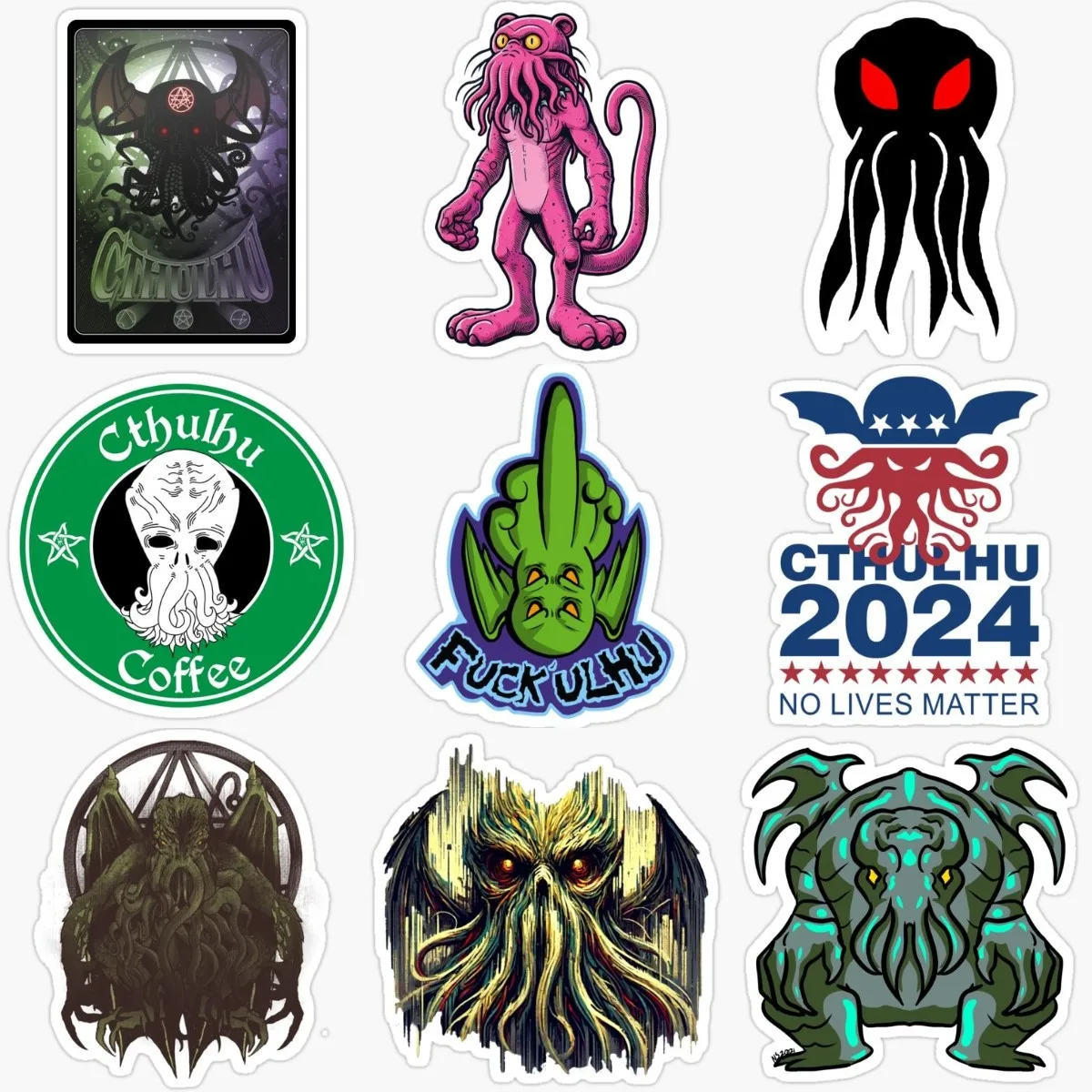 Creative Cthulhu Great Old Ones Octopus Monster PVC Sticker for Decorate Wall Car Van Motorcycle Off-road Helmet Bumper Decal