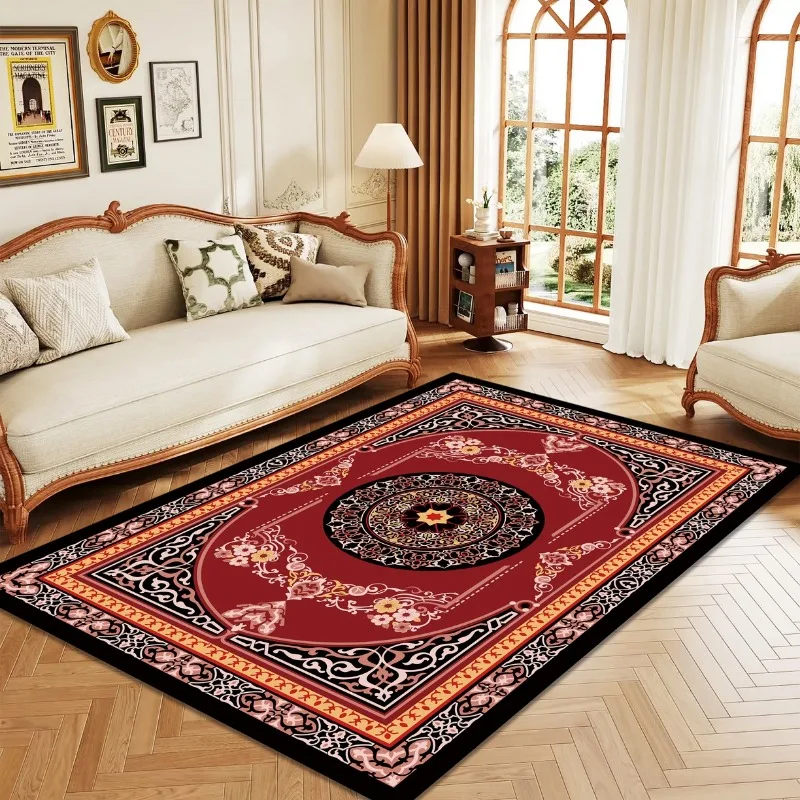 2025 new luxury home decoration living room imitation cashmere carpet European retro ethnic style floor mat