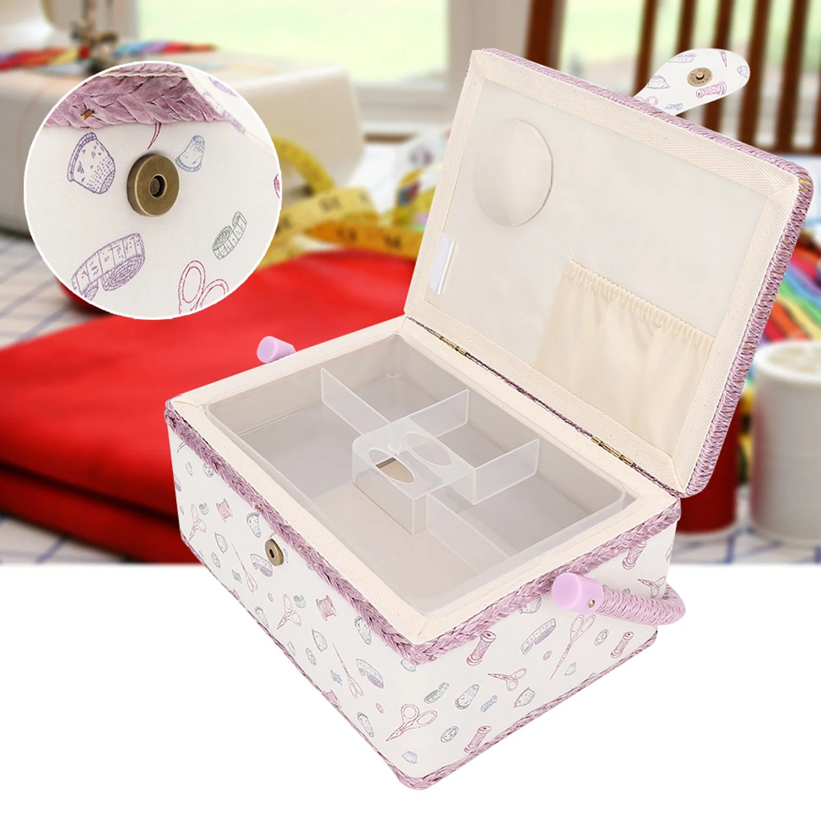 

Cloth Sewing Storage Box Sewing Storage Box Vintage Sewing Basket Household Fabric Craft Thread Needle Storage Box Organizer