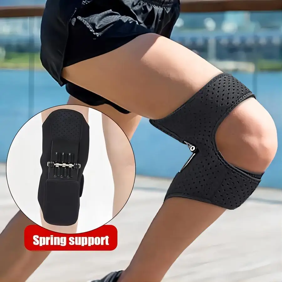 1 pc Knee Brace Support with Powerful Rebound Springs,Adjustable Hook&Loop Closure,Running Sports Stabilizer Pads for Men&Women