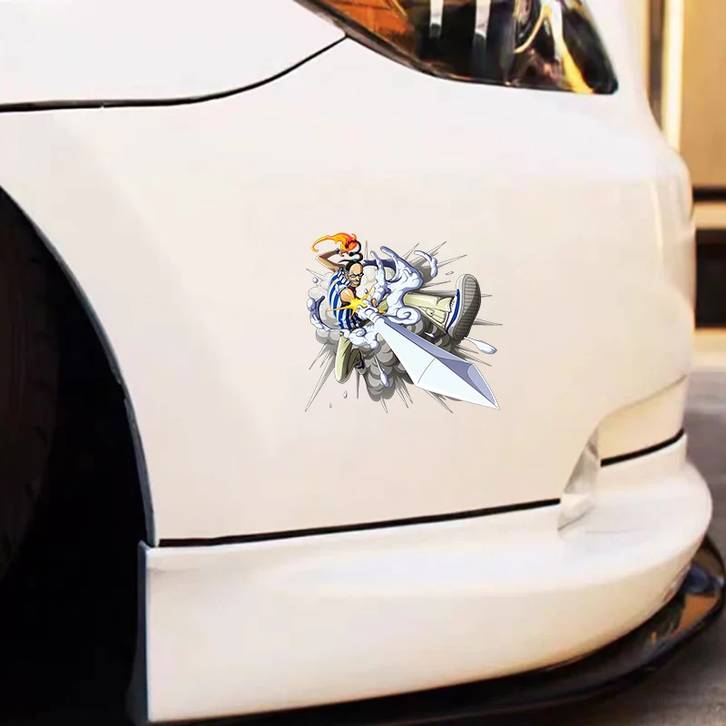 Anime Cartoon One Piece Roronoa Zoro ACE Tear Car Stickers Personalized Creative Decoration Car Body Stickers