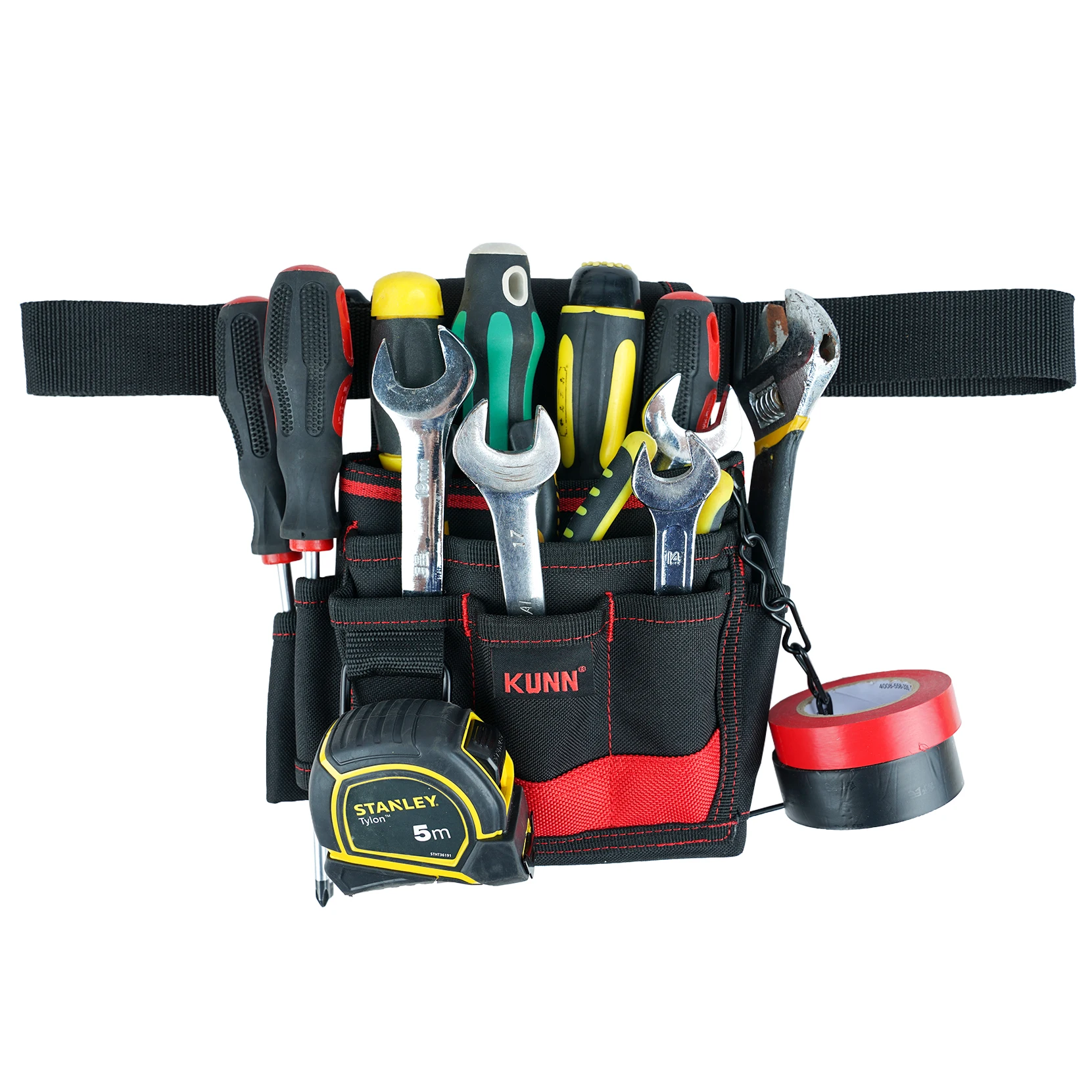 KUNN Electrician Tool Pouch with Waist Belt - Durable Multifunctional Small Pouch Bag for Tool Organization and Storage