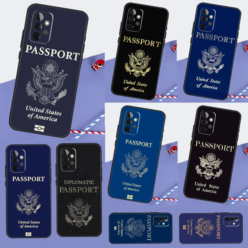 American Passport Phone Case For Samsung Galaxy A34 A54 A14 A53 A73 A13 A23 A33 A51 A71 A12 A22 A32 A52 Cover