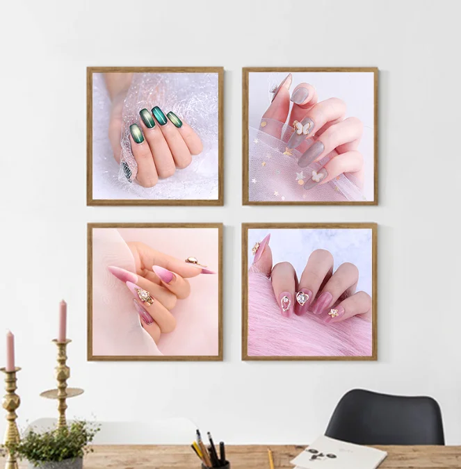 Nail Salon Posters Wall Art Decor Canvas Painting Modern Fashion Figure Nail Make Up Print for Home Lady Dormitory Decor Picture