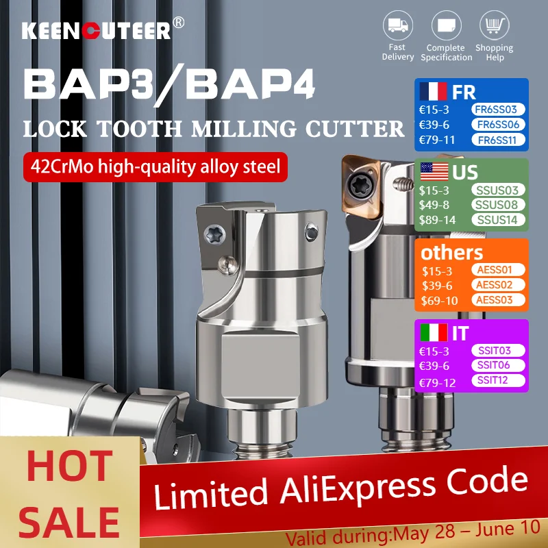 

Thread Milling Cutter Head CNC Lathe Split Anti-Vibration Milling Cutter Tungsten Steel Shank 300R 400R BAP3/4