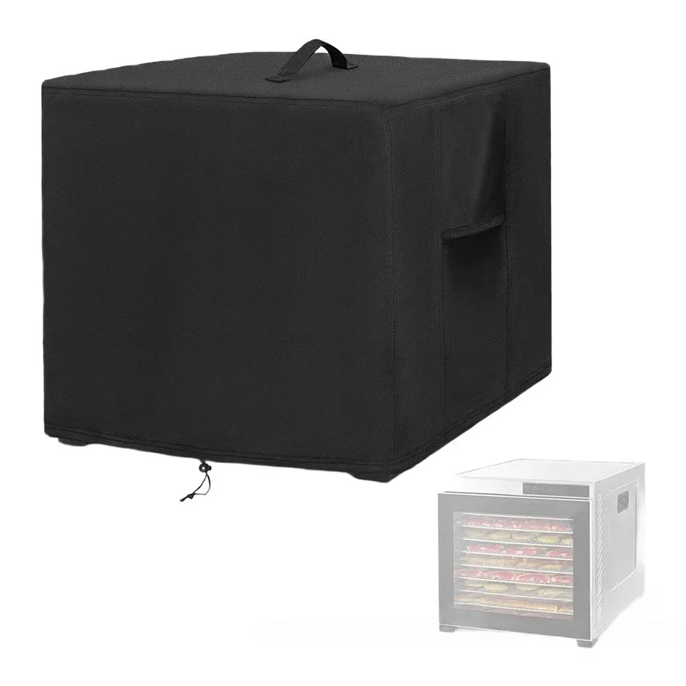 Food Dehydrator Dust Cover Waterproof 420D Oxford Breathable Side Vent Prevent Overheating Adjustable Fit 41x51x33cm Black