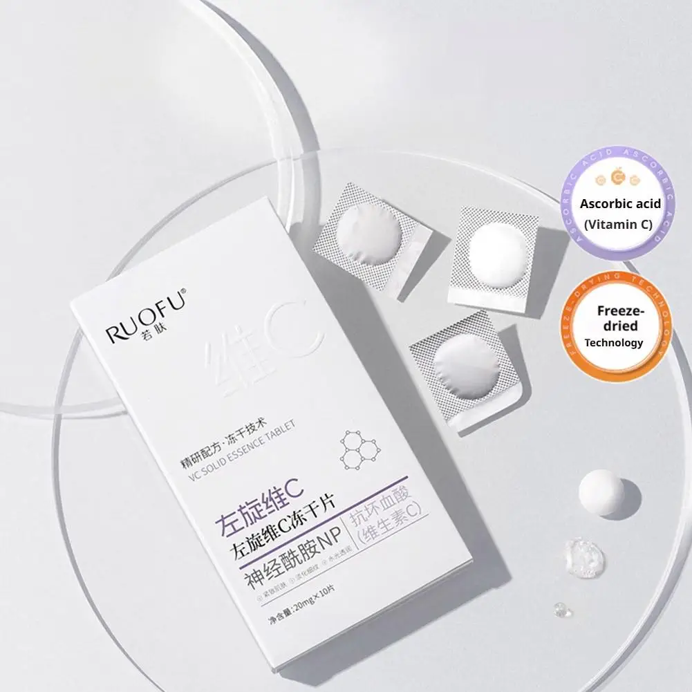 1/2pcs VC Solid Essence Tablets Anti-aging Remove Wrinkle Shrink Pore VC Moisturizing Brighten VC Freeze-dried Powder Skincare
