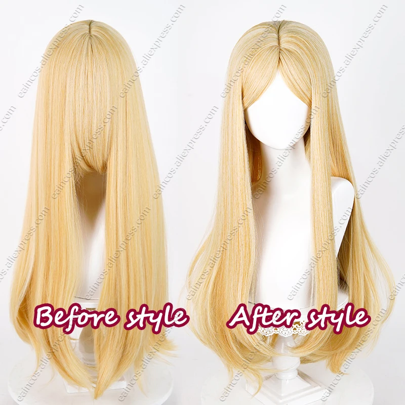 IDV Little Girl Cosplay Wig 80cm Long Blonde Mixed Color Wigs Heat Resistant Synthetic Hair