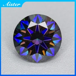 Rainbow Purple Round Moissanite Loose Stones 5.0-6.5mm VVS1 Certified Moissanite Lab Diamonds Pass Tester with GRA Certificate