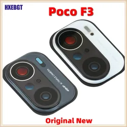 New For Xiaomi Poco F3 Main Camera Glass Lens With Frame Back Camera Lens Cover Smartphone Repair Parts