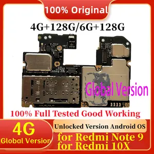 Bilashmart Xiaomi Redmi Note 9 4G Global Motherboard Original Unlocked 128gb Mainboard Redmi 10X Logic Board Chips Plate