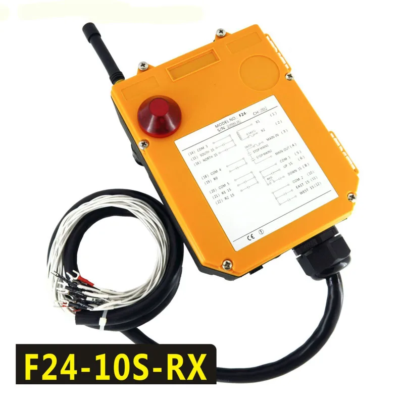 F24-10D 1 Transmitter and 1 Receiver 10 Channels 2 Speed Hoist Crane Remote Control Wireless Radio Uting Remote Control