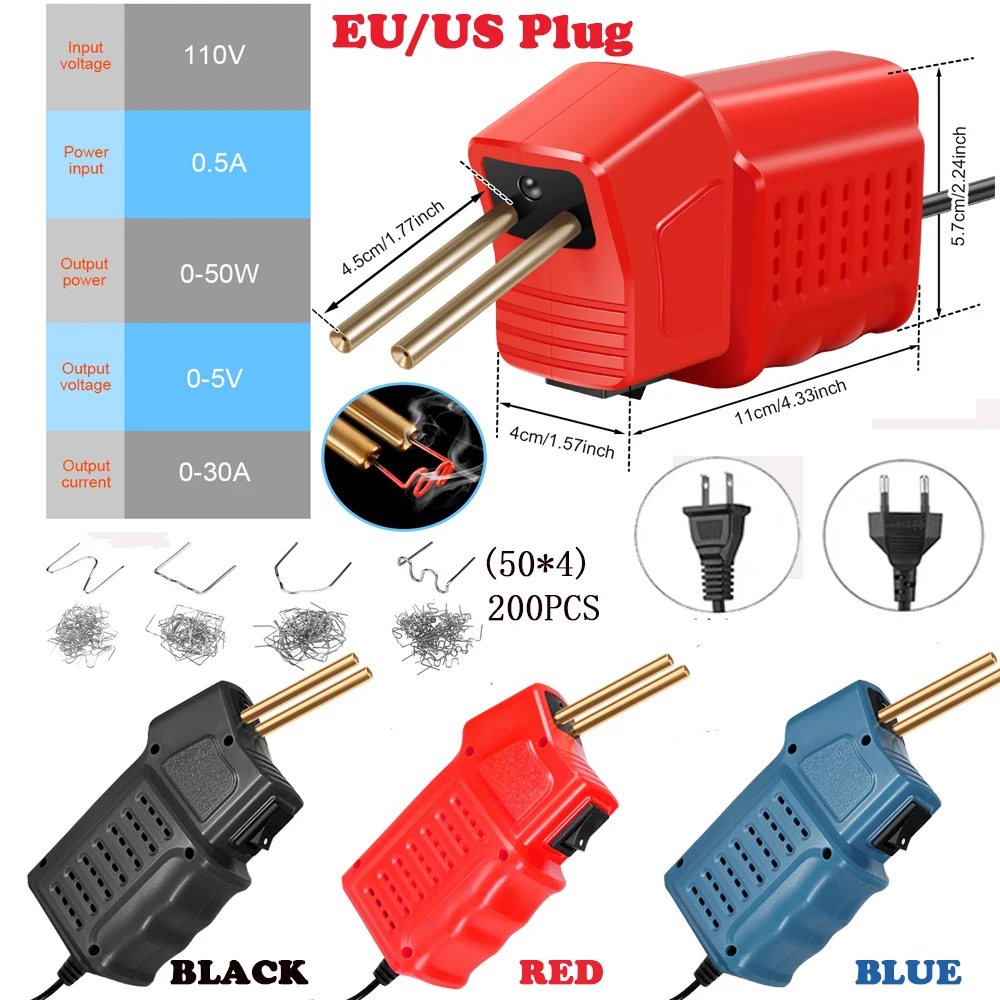 

Сварочный аппарат для пластмассы, устройство для сварки пластмассы с горячими стеклами 200 шт., портативный сварочный аппарат для ремонта бампера автомобиля, сварочный инструмент
