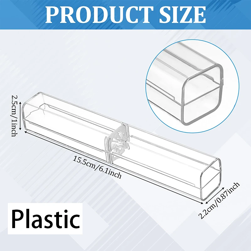 40Pcs Transparent Acrylic Gift Empty Pen Storage Transparent Plastic Pencil Case