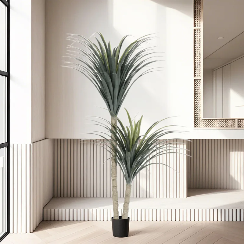 Artificial Plastic Potted Plant Dracaena fragrans​ Lifelike Faux Plant for Office Garden Home Decor F1449