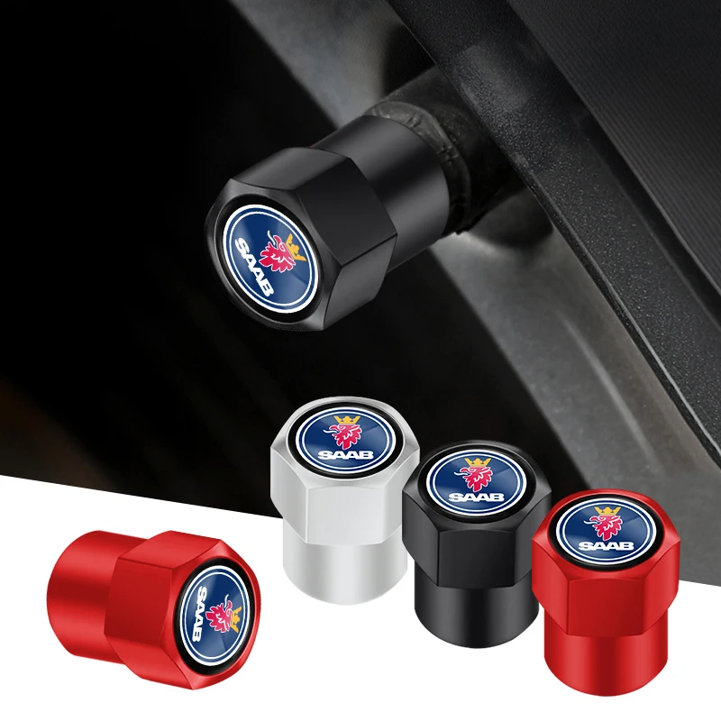 4Pcs Car Tire Valve Caps Metal Tyre Air Stems Cover  For Saab 9-5 9-3 93 95 9000 Turbo X 900 9-7 600 9-X 97X Monster 9-2X GT750