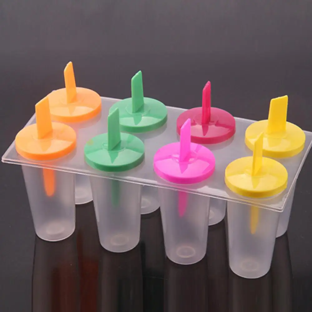 8 Holes PP Ice Cream Mold With Sticks Ice Pop Cube Popsicle Mold Dessert DIY Magnum Cake Mold Ice Cream Maker Ice Cube Molds