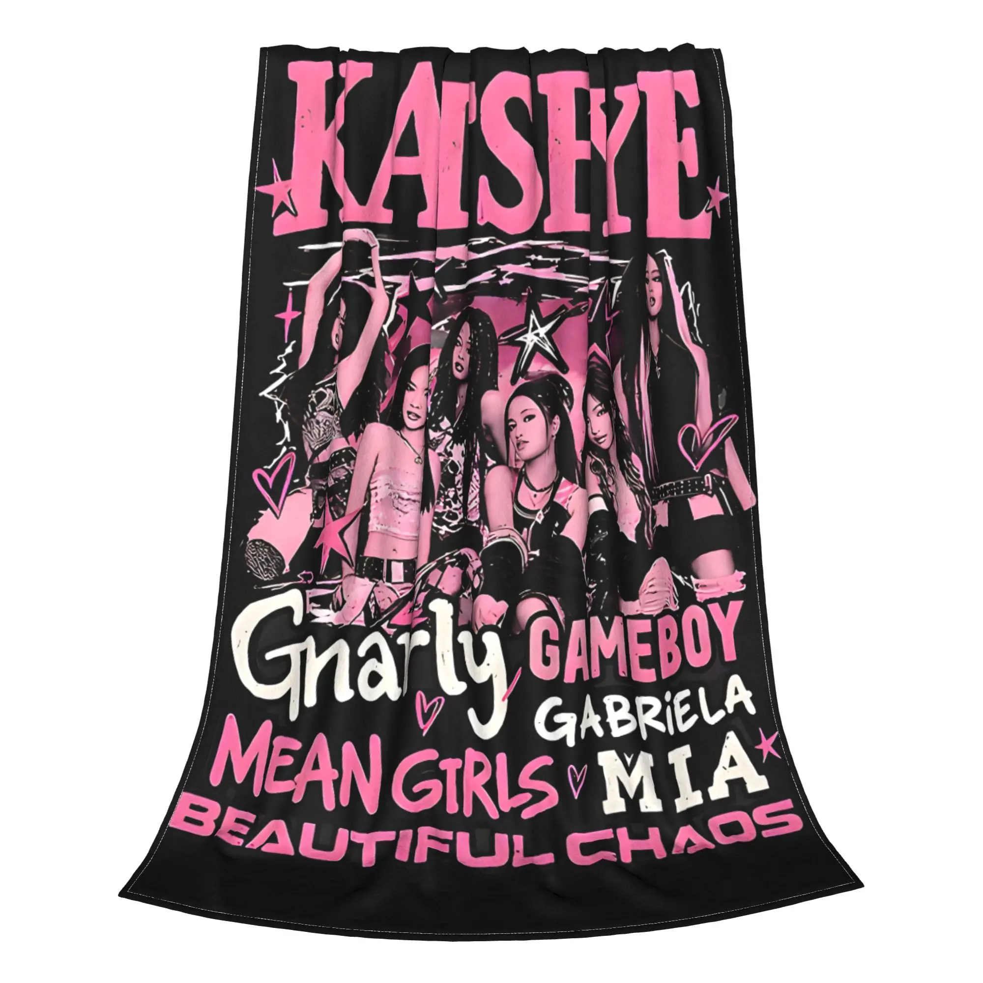1PC Home Cutecore Katseye Music Kpop Tour 2026 Beautiful Chaos  Blanket Super Cosy Plush Home Living Room Sofa halloween