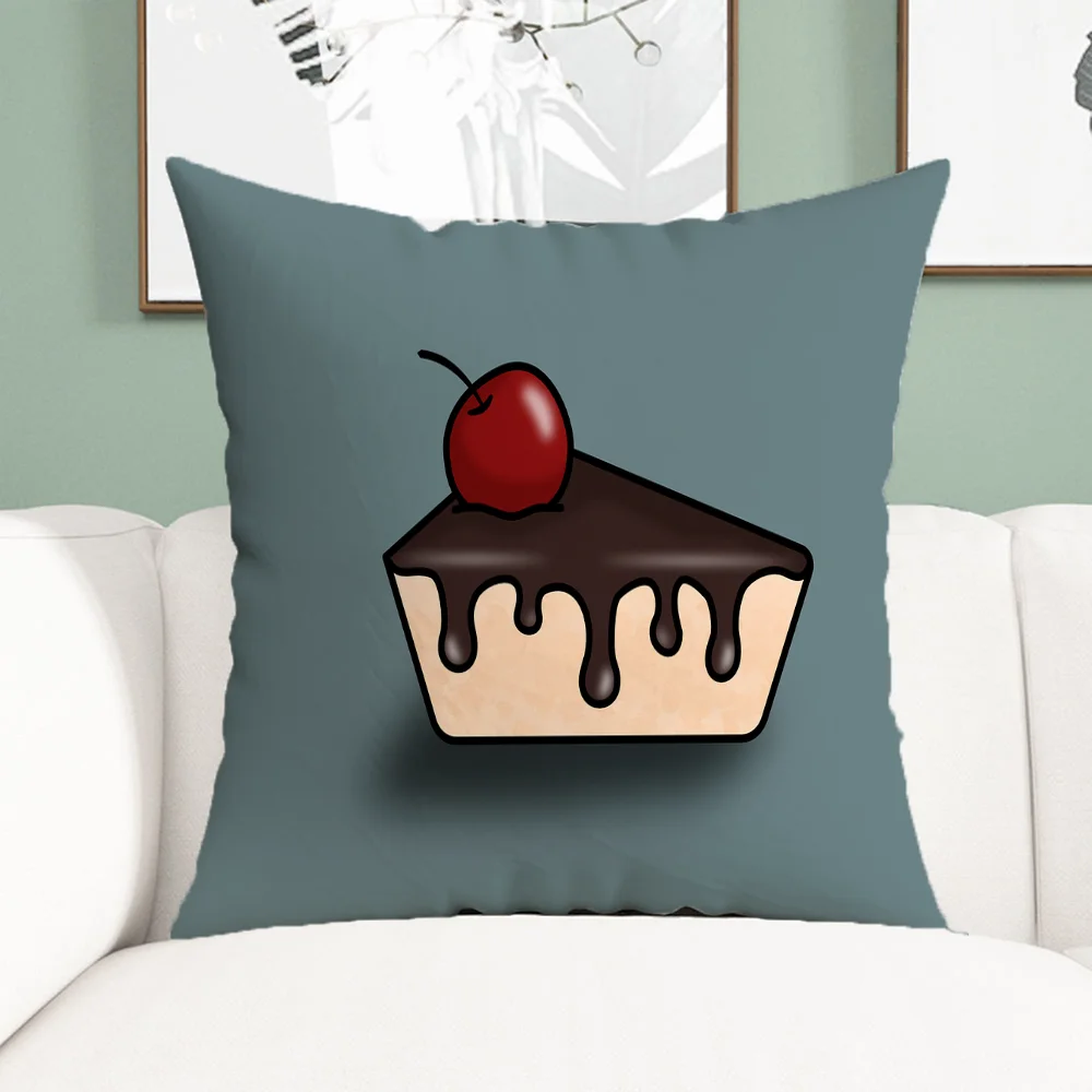 Sweet Food Short Plush Throw Pillow Covers Decorative Sofa Cushions Twin Size Bedding Couch Pillows Cushion Cover 40x40cm 45*45