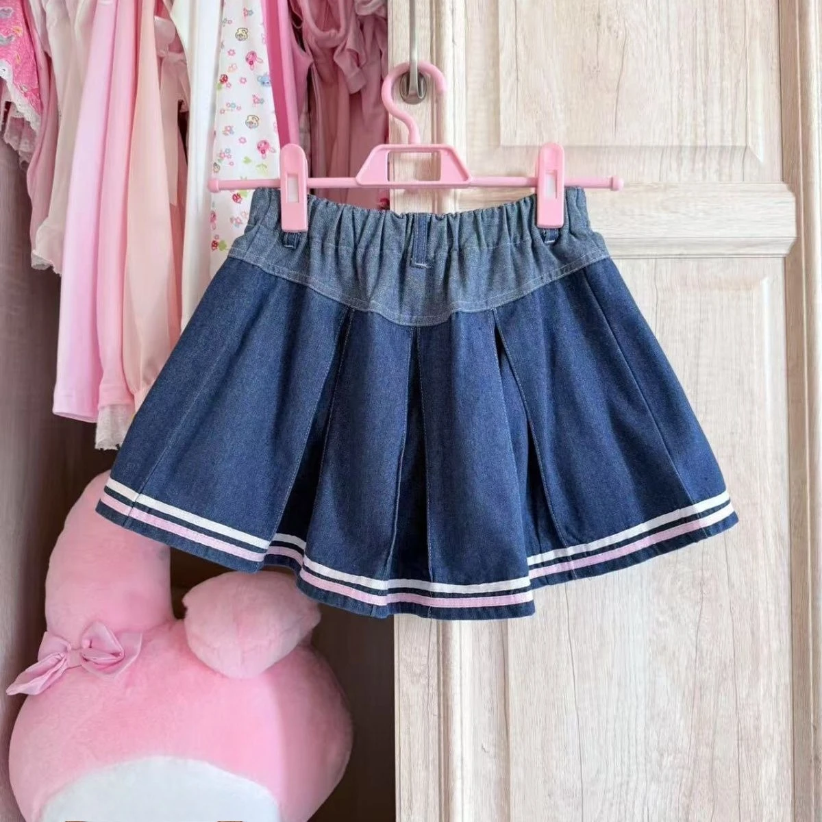 2026 アメリカンヴィンテージデニムスカート女性カジュアル日本かわいいケーキスカート女の子のためのホリデーパーティー服ハイウエスト春