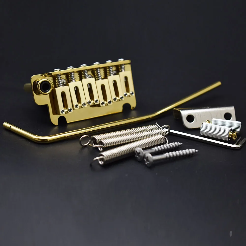 

Guitar Tremolo Bridge 83.5x40 String Sapceing 54MM(5x10.8MM) Double System Bridge for FD ST Guitar Chrome Gold