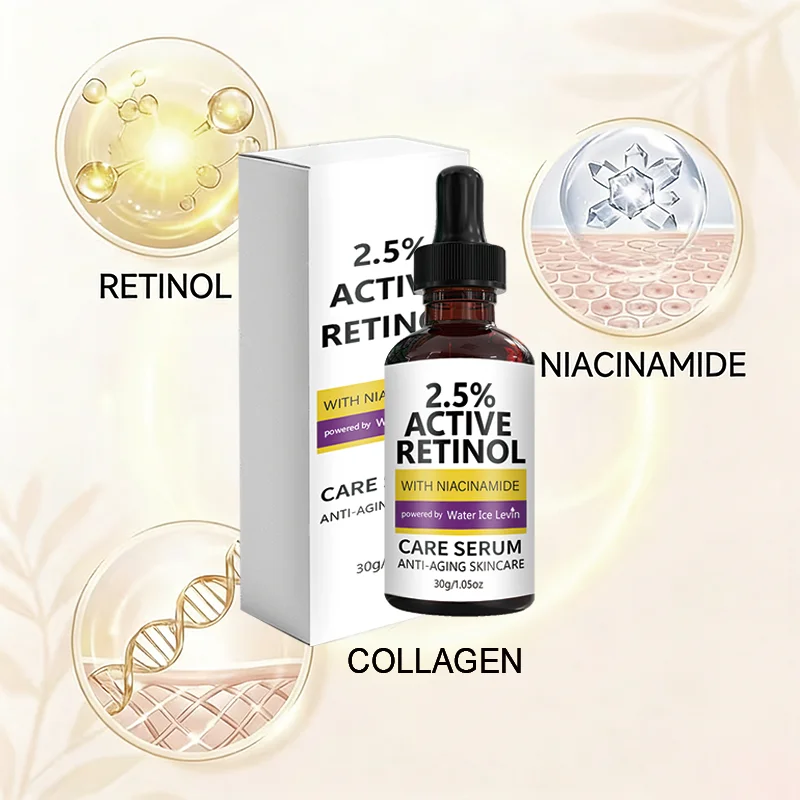 Sérum Anti-Envelhecimento com 2,5% de Retinol e Niacinamida - Firmador, Iluminador, Infundido com Ácido Hialurônico para Pele Jovem