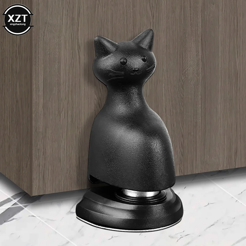 1PC Cat Shape Magnetic Door Stopper Non-punch Door Holder Wind-proof Stop Door Anticollision Door Hardware with Adhesive Sticker