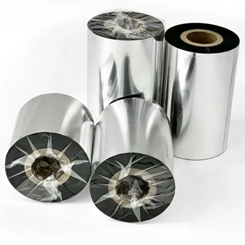 

High-Quality Resin-Enhanced Transfer Ribbon for Barcode Thermal Label Printers Width Options 120-160 Ink outside