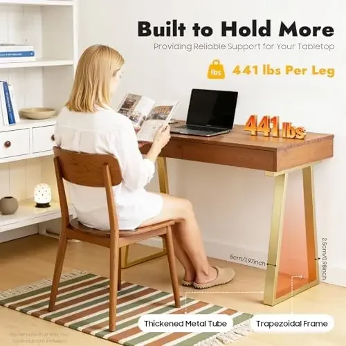 Metal Table Legs 28”Height 17.7”Wide Heavy Duty Desk Legs DIY Furniture Legs for Homes Offices Hotels Bars, Set of 2