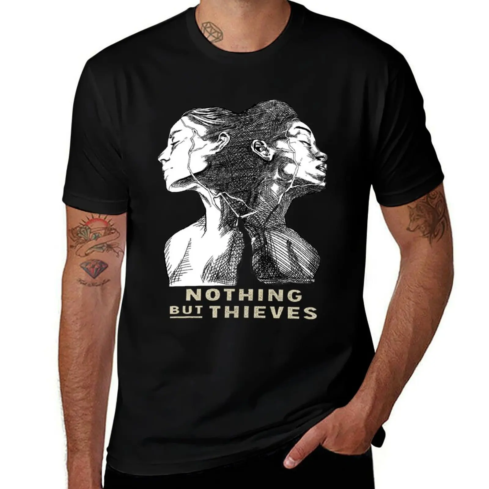 

nothing but thieves T-Shirt Abstract Pattern Print Top