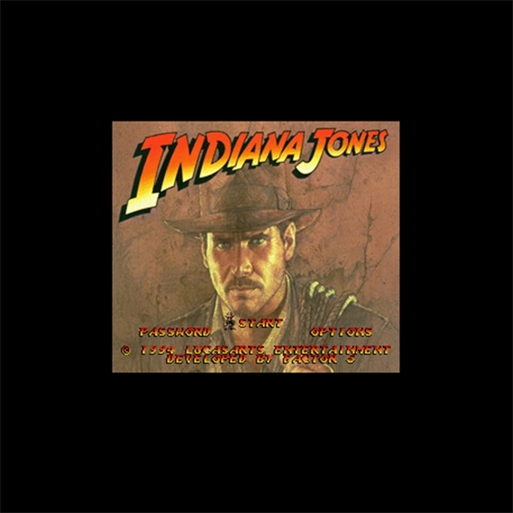 Indiana Jones' Greatest Adventures NTSC Version 16 Bit 46 Pin Big Gray Game Card For USA Game Players