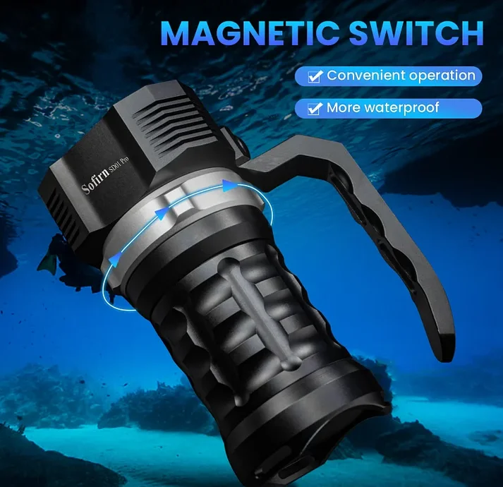 Sofirn SD01 Pro High Quality 10000LM Powerful Diving Light Waterproof Ip68 Underwater Torch with Magnetic Control Switch