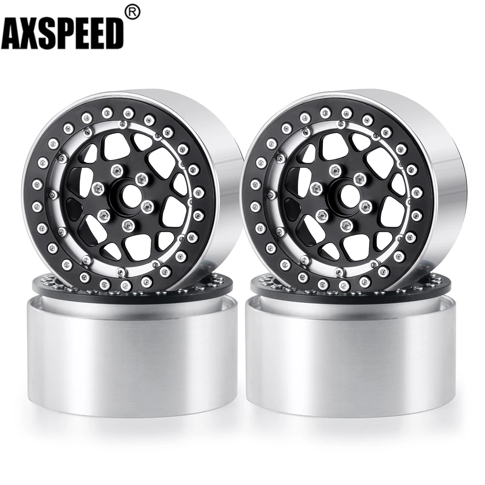 

AXSPEED 4Pcs 2.2 Metal Beadlock Wheel Hub Rim 35mm for 1/10 Axial SCX10 90046 AXI03007 Wraith 90053 TRX4 TRX6 D90 RC Crawler