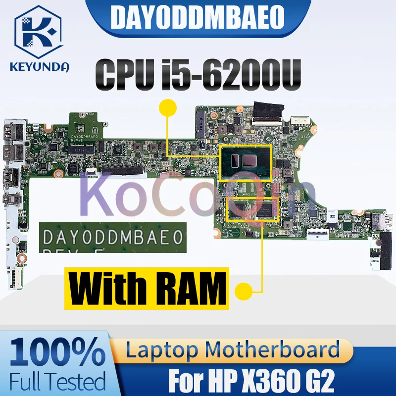 For HP Spectre X360 G2 Notebook Mainboard DAY0DDMBAE0 SR2EY i5-6200U With RAM Laptop Motherboard Full Tested