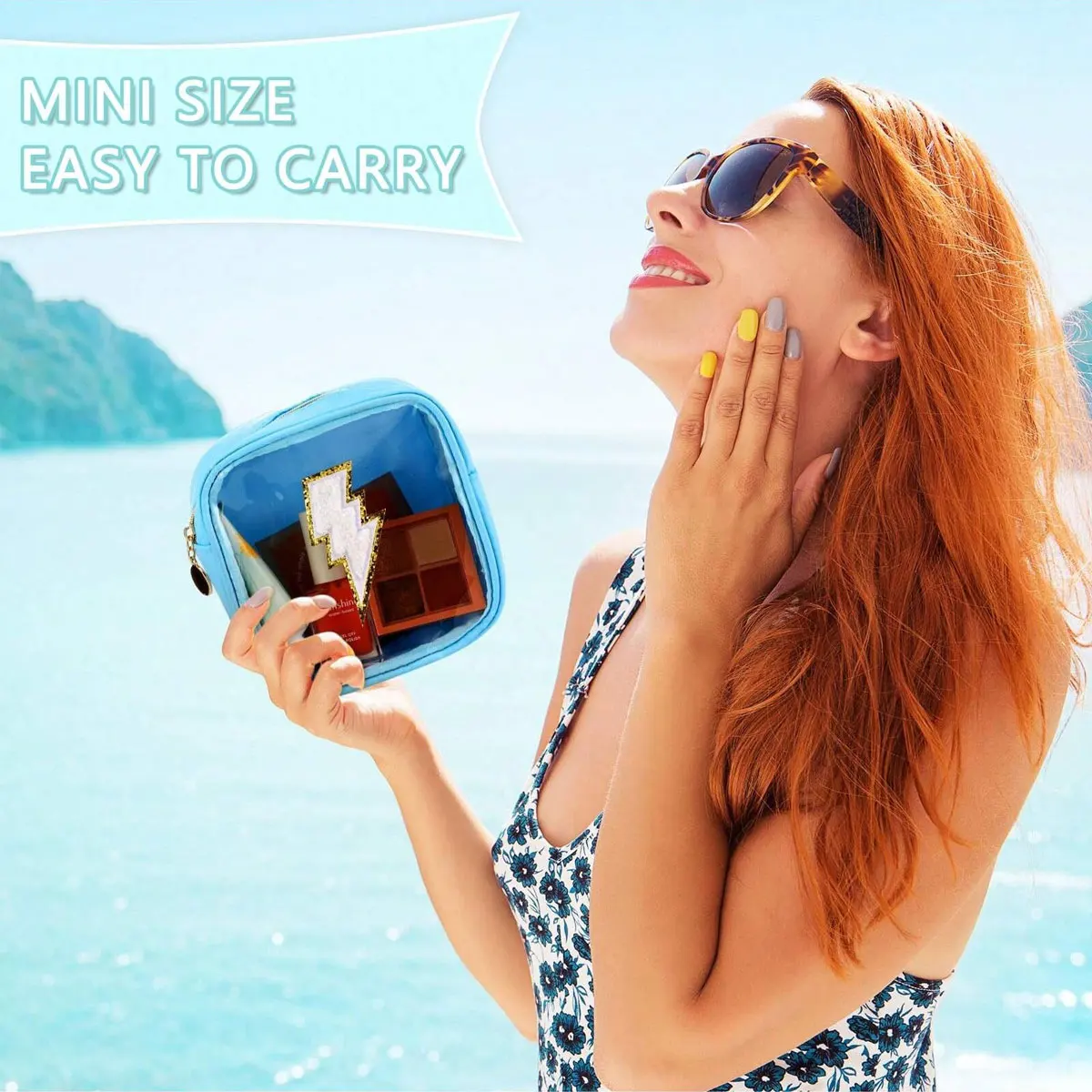 6 قطع/مجموعة حقيبة مكياج Preppy - حقيبة أدوات الزينة للسفر الشفافة مع سحاب، حقيبة مستحضرات تجميل من النايلون، هدايا مربعة صغيرة للنساء/ #5