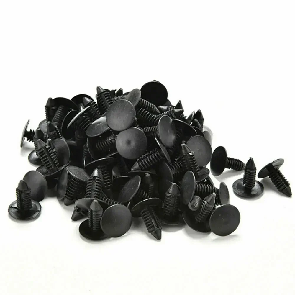 10/100pcs Auto Fastener 8mm Hole Nylon Clips For Car Fender Bumper Shield Retainer Plastic Rivet For Universal Automobile Snap