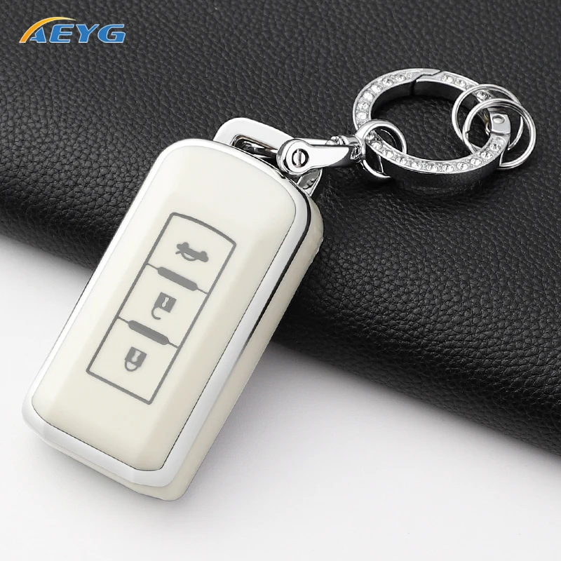 For Mitsubishi Xpander Outlander ASX Pajero Eclipse Cross Montero TPU Car Remote Key Case Cover Shell Keychain Accessories