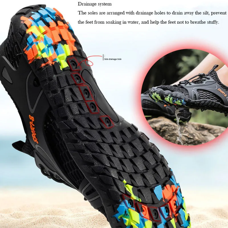 Summer Wading Hiking Shoes for Men Outdoor Man Sneakers Breathable Quick Drying Sports Trekking Beach Barefoot Mens Shoes