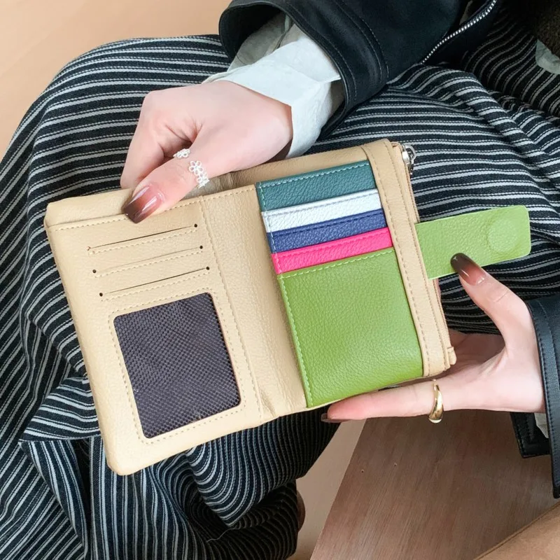 High-end ladies' wallet,two-fold multi-slot card case,business card storage holder,cartera mujer,purse female,portemonnaie damen