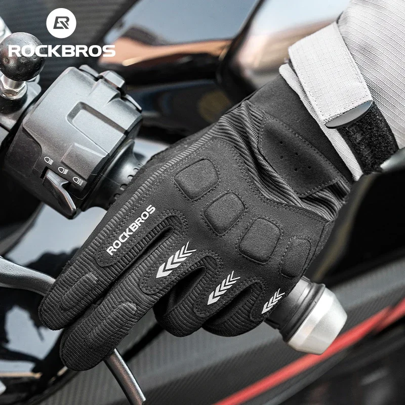 ROCKBROS Motorcycle Gloves Men Women Full Finger Tactical Gloves Non-slip Touch Screen Motorbike Motorcross ATV Motor Gloves