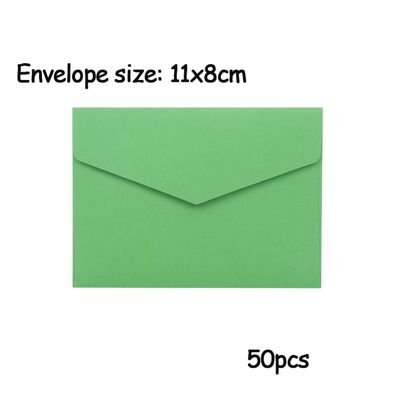 Colorido Retro Mini Papel Envelopes, Convites De Casamento, Convite Do Partido, Cartão, Presentes, 11x8cm, 50Pcs por Lote