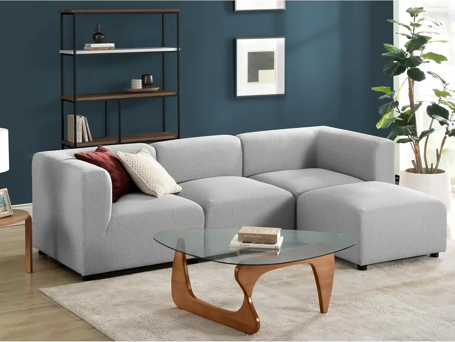 Reversible Chaise Sectional Sofa, Modern Style, Flexible Modular Design, Easy Tool-Free Assembly, Grey