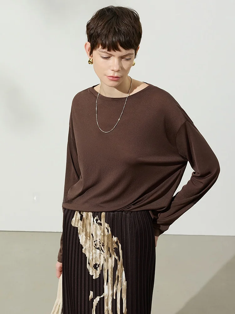 

Свободная легкая женская футболка с длинным рукавом и круглым вырезом, защита от солнца, удобная, дышащая, повседневная, весенняя