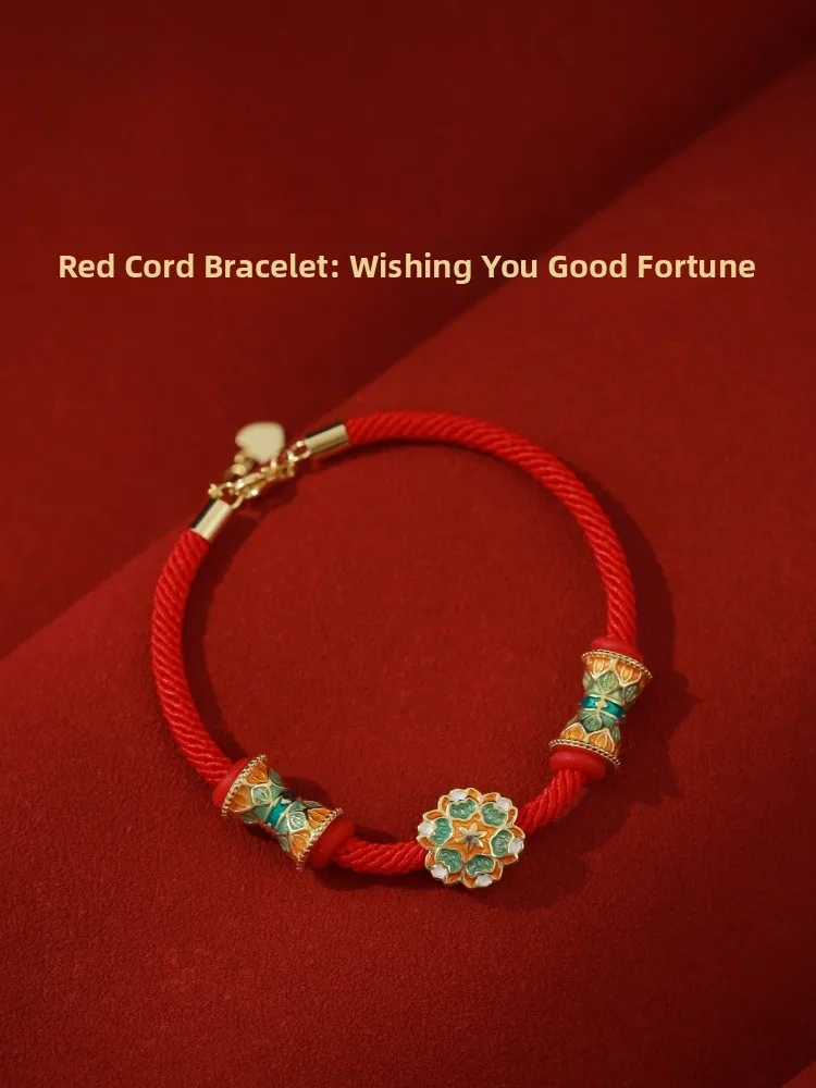 

Красный браслет-нить с бусинами на удачу, модный ретро-дизайн, серебряный материал, для лучших друзей