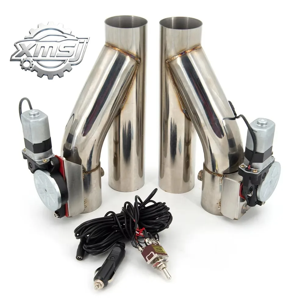 2Pcs 2.0 2.25 2.5 2.75 3 inch SS304 Electric Exhaust Downpipe E-Cut Out Valve + One switch control kit