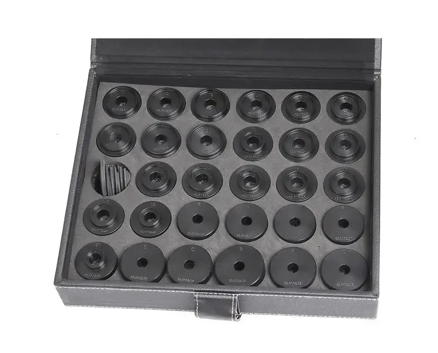 T0690 Assortment of 29pcs Watch Crystal Remover Dies Set Front Cover Glass Air Blowing Opener Tool Kit for Most Watches Repair