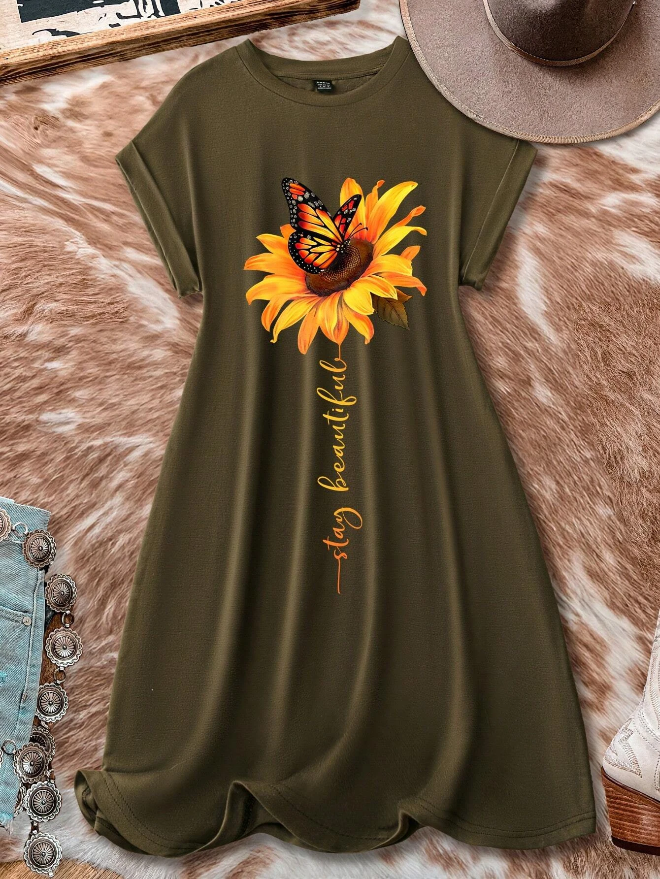 

Женское модное платье, уличные домашние ночные рубашки, большие размеры, цветочный стиль с буквенным принтом, свободная уличная юбка высокого качества с узором