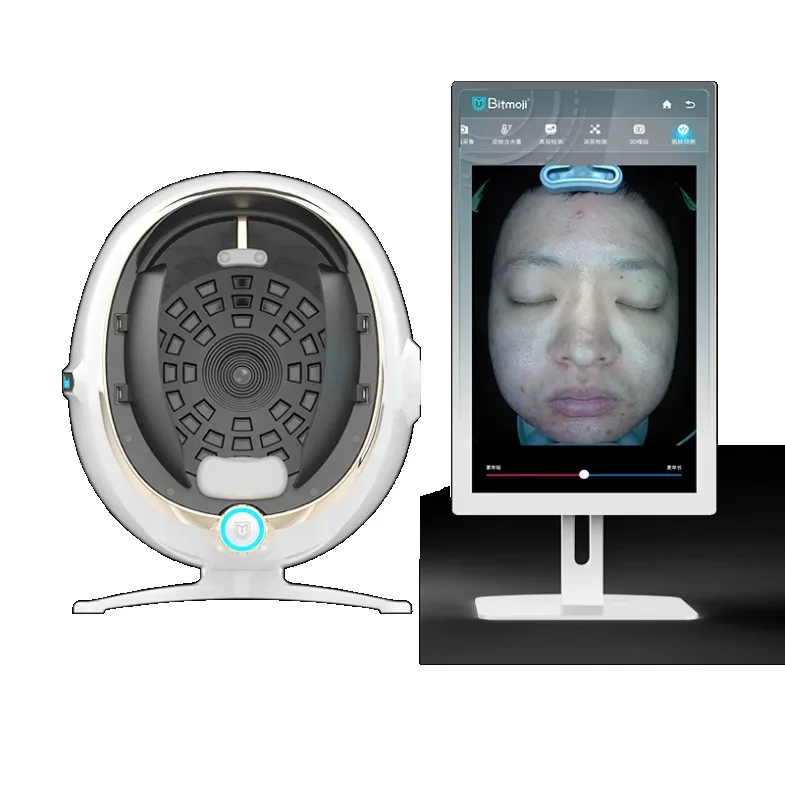 Skin Diagnosis Spectral Magic Mirror Scanning 4D Bimoji Human Face View Facial Analyzer