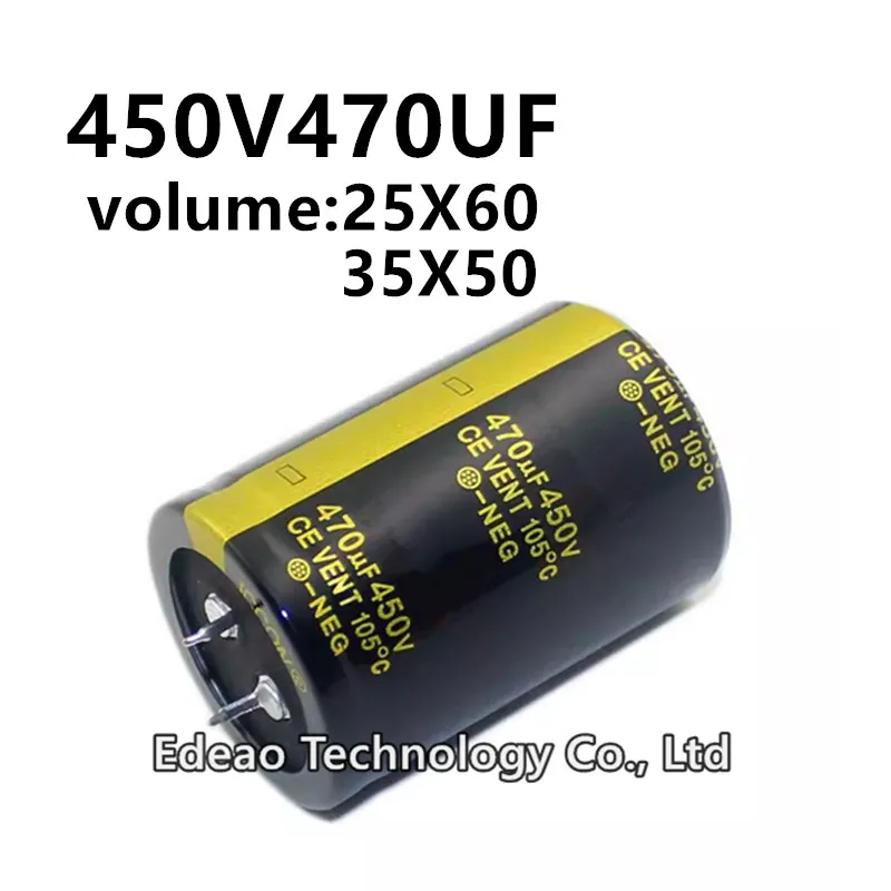 

2Pcs/lot 450V 470UF 450V470UF 470UF450V volume: 25x60 35x50 mm audio power amplifier inverter aluminum electrolytic capacitor